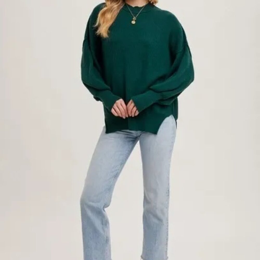 CLEAR OUT!! Ribbed Mock Neck Pullover - Picture 8 of 9